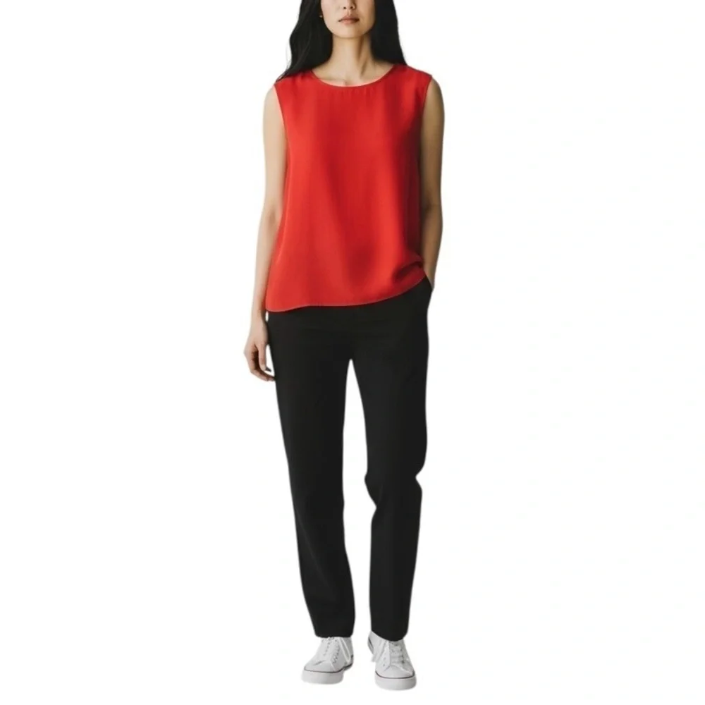 J. Crew Bold Red Sleeveless Blouse Tank Top XS